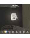 CAYMAN SQ* APLIQUE SATIN NICKEL LECTOR LED 3W+6W 3000K